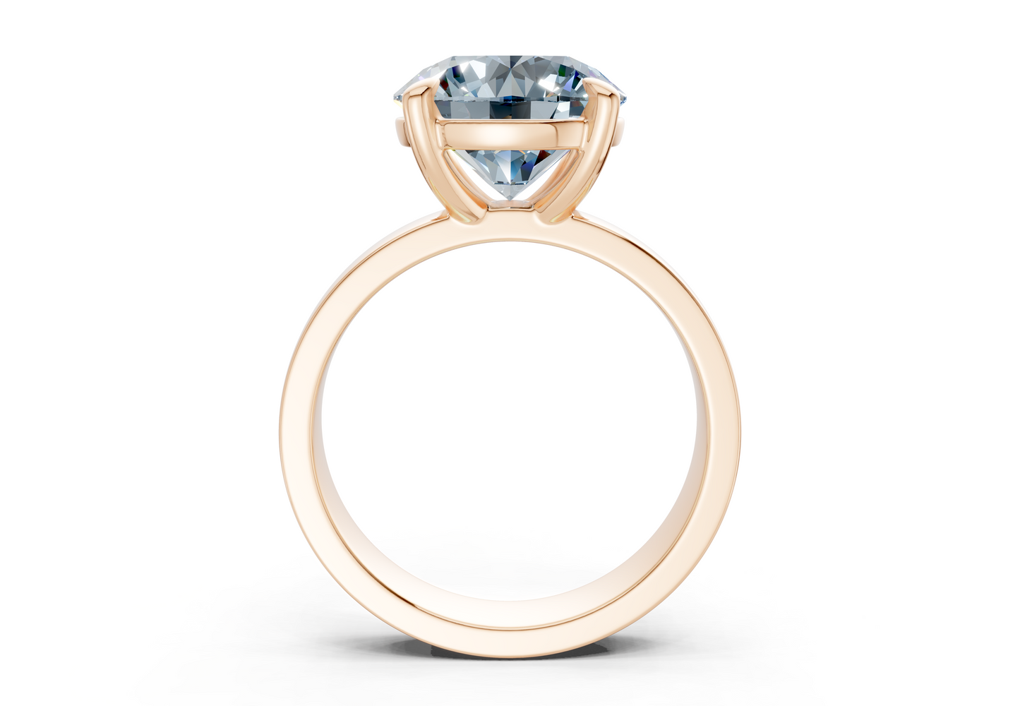 Cascade Blue Diamond Solitaire Round Cut 4mm Engagement Ring
