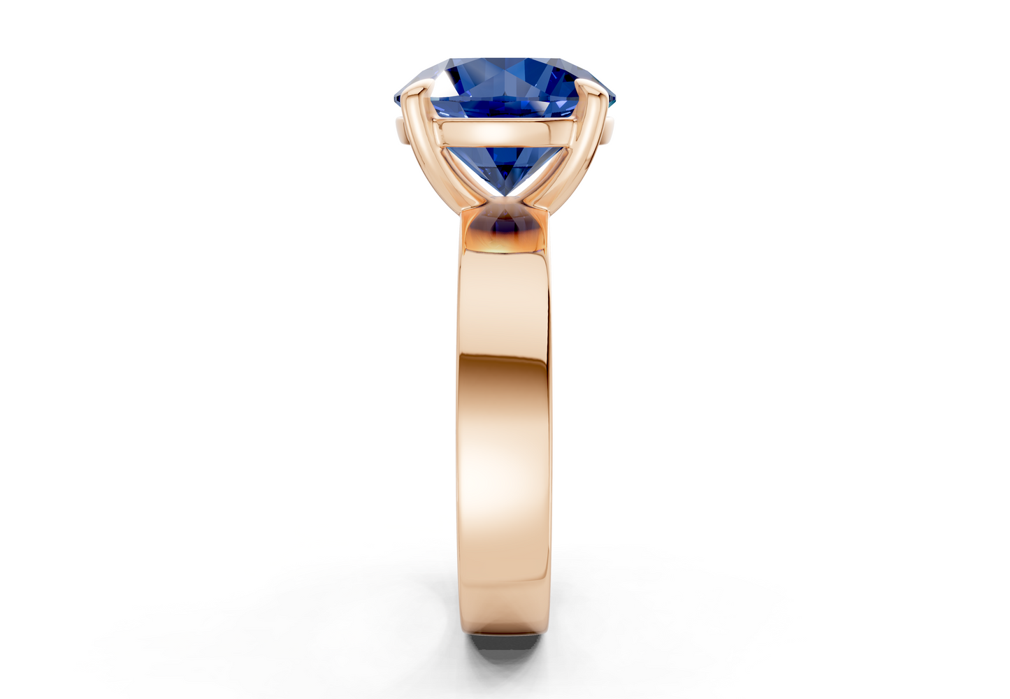 Cascade Sapphire Gemstone Solitaire Round Cut 4mm Engagement Ring