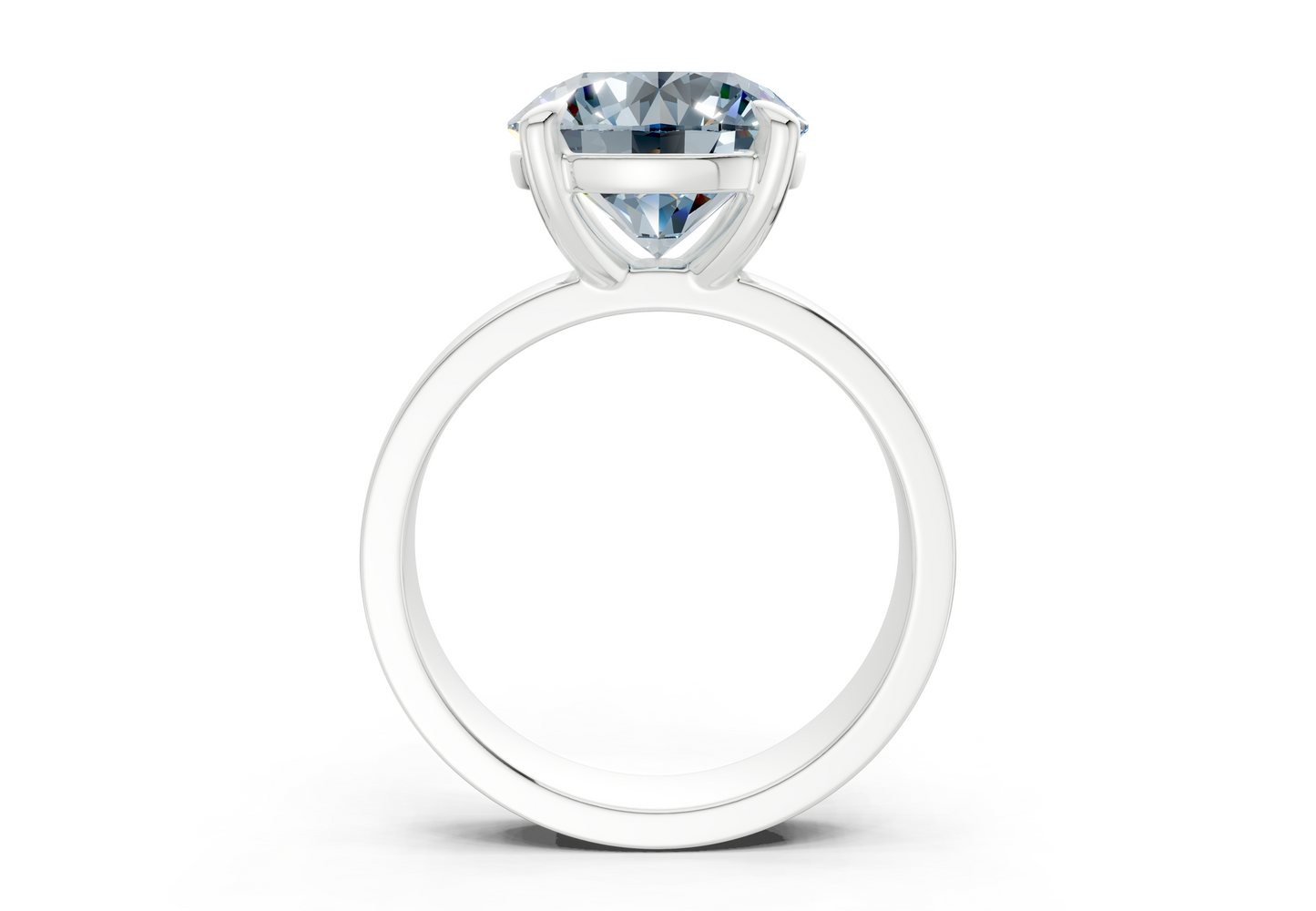 Cascade Blue Diamond Solitaire Round Cut 4mm Engagement Ring