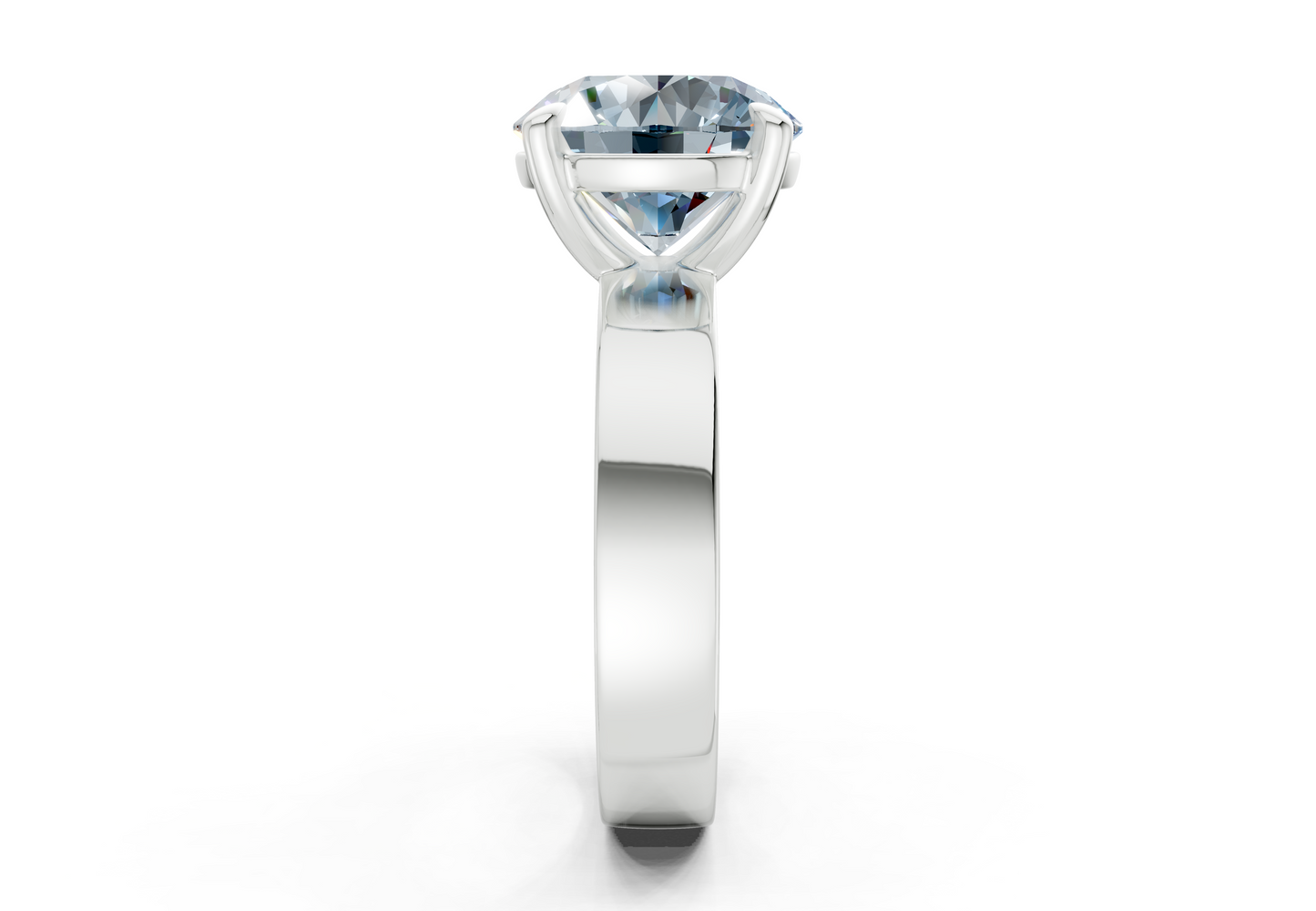 Cascade Blue Diamond Solitaire Round Cut 4mm Engagement Ring