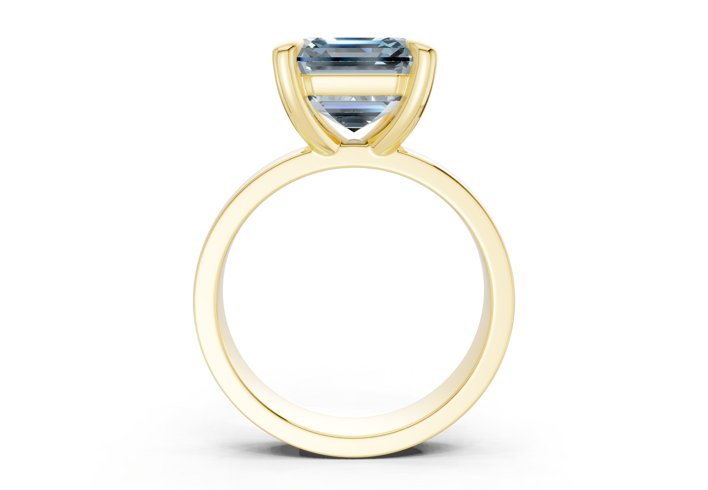 Cascade Blue Diamond Solitaire Asscher Cut 4mm Engagement Ring