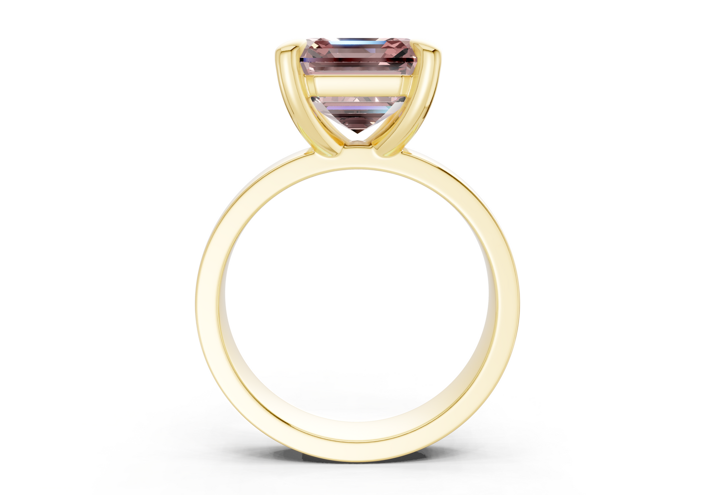 Cascade Pink Diamond Solitaire Asscher Cut 4mm Engagement Ring