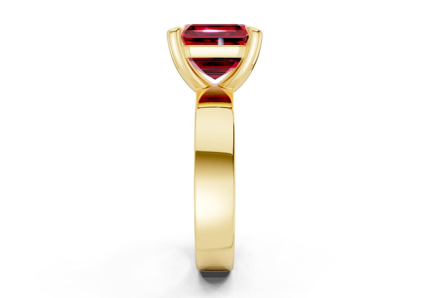 Cascade Ruby Gemstone Solitaire Asscher Cut 4mm Engagement Ring