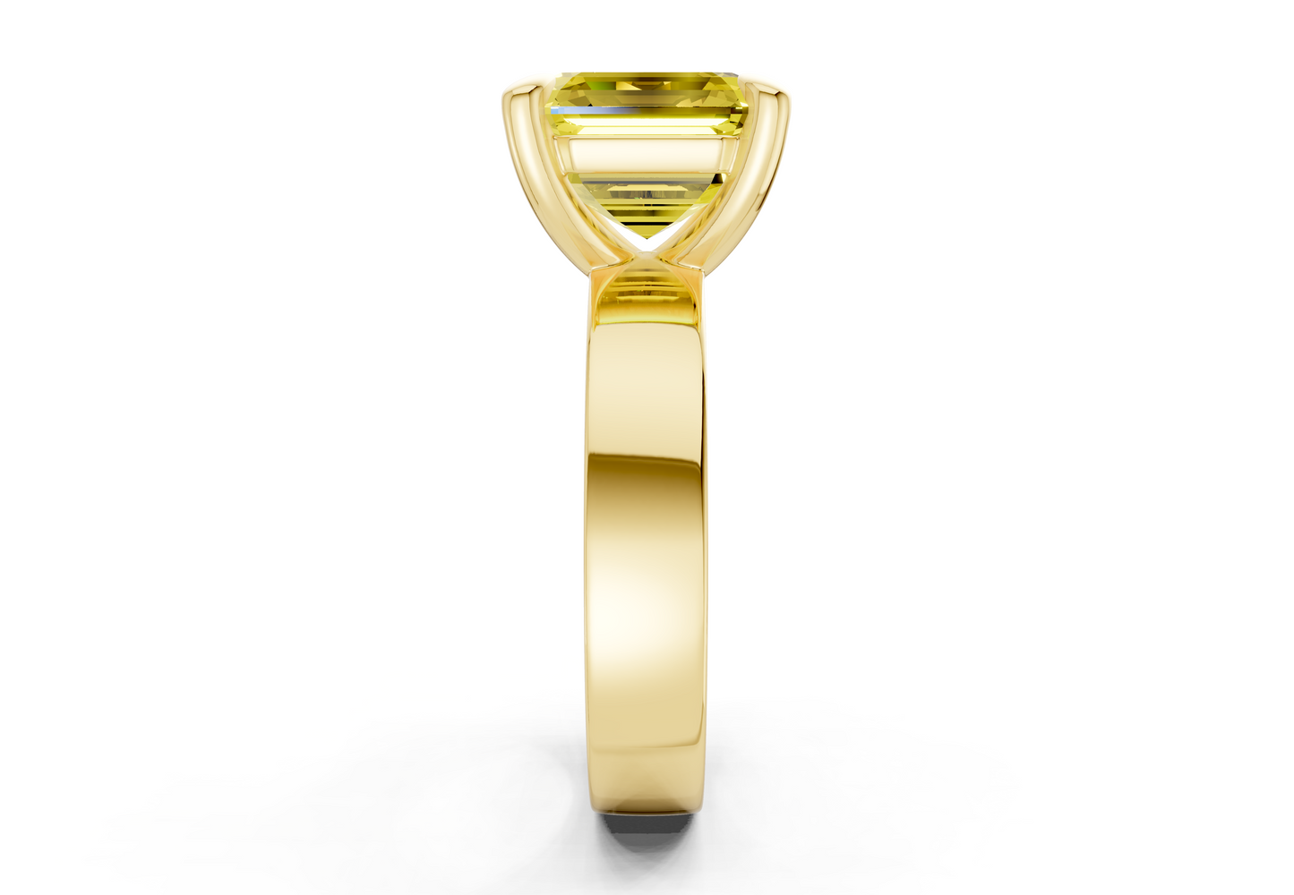 Cascade Yellow Diamond Solitaire Asscher Cut 4mm Engagement Ring