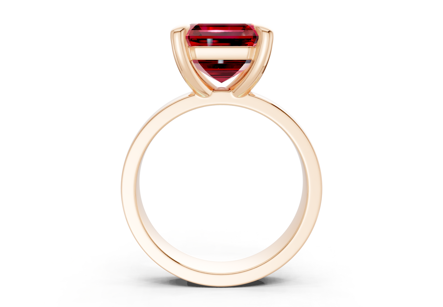 Cascade Ruby Gemstone Solitaire Asscher Cut 4mm Engagement Ring
