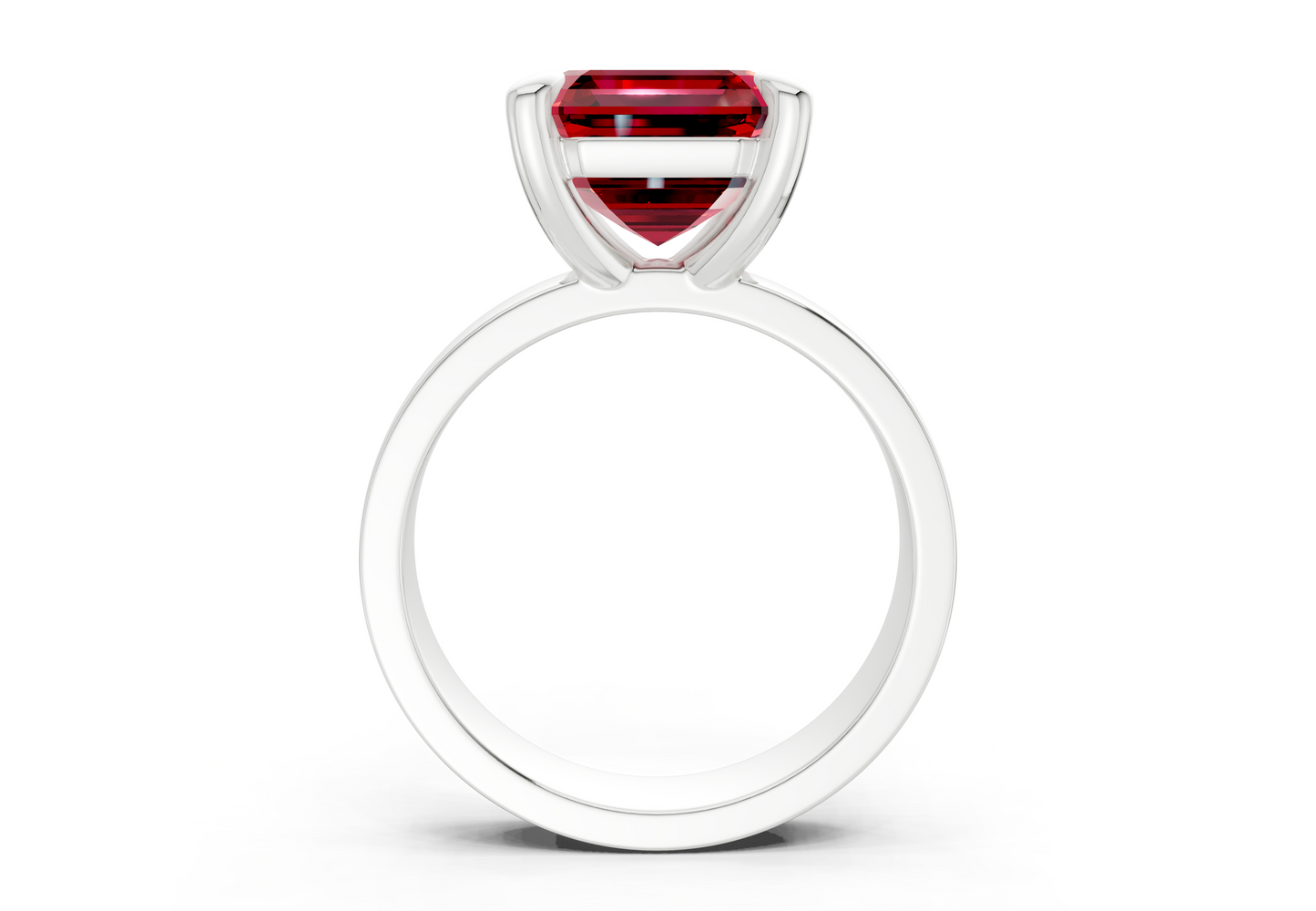 Cascade Ruby Gemstone Solitaire Asscher Cut 4mm Engagement Ring