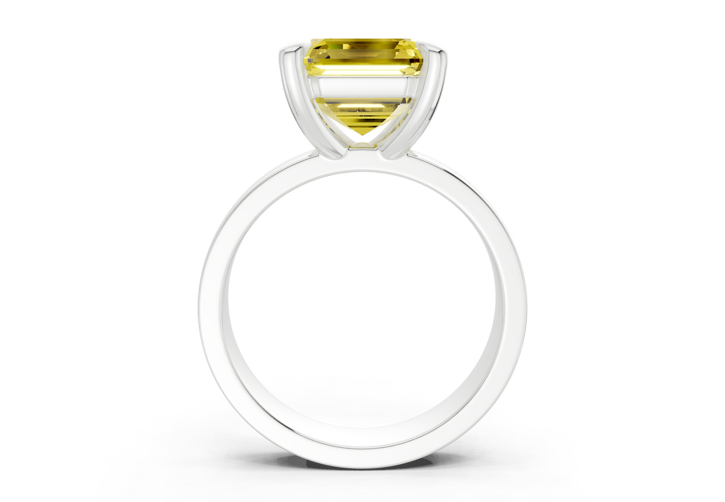 Cascade Yellow Diamond Solitaire Asscher Cut 4mm Engagement Ring