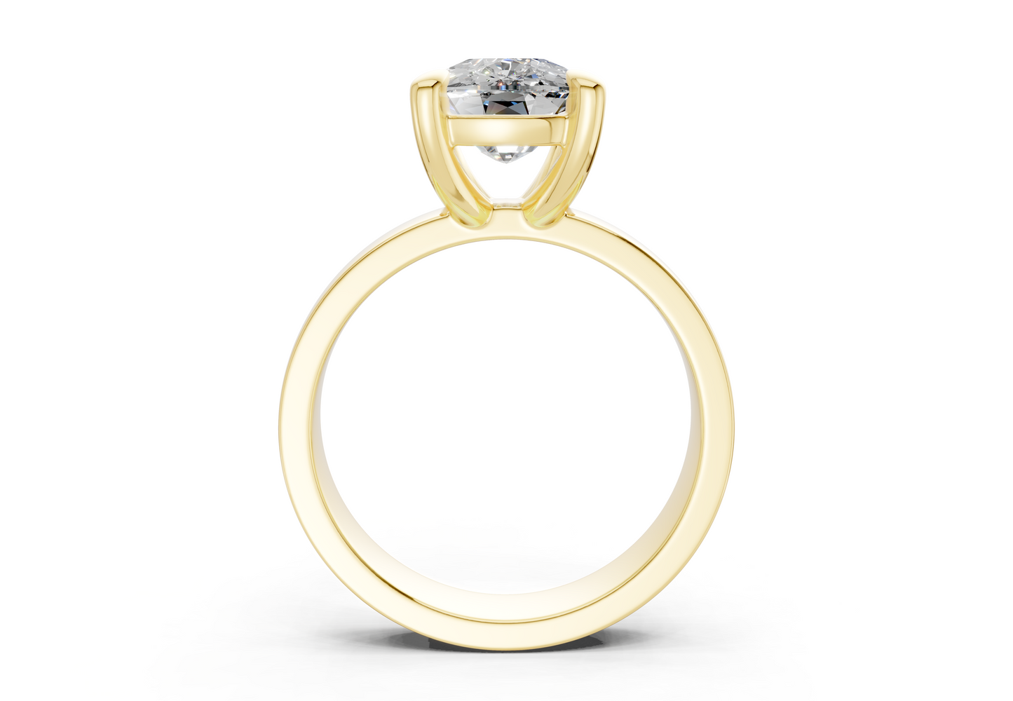 Cascade Diamond Solitaire Elongated Cushion Cut 4mm Engagement Ring