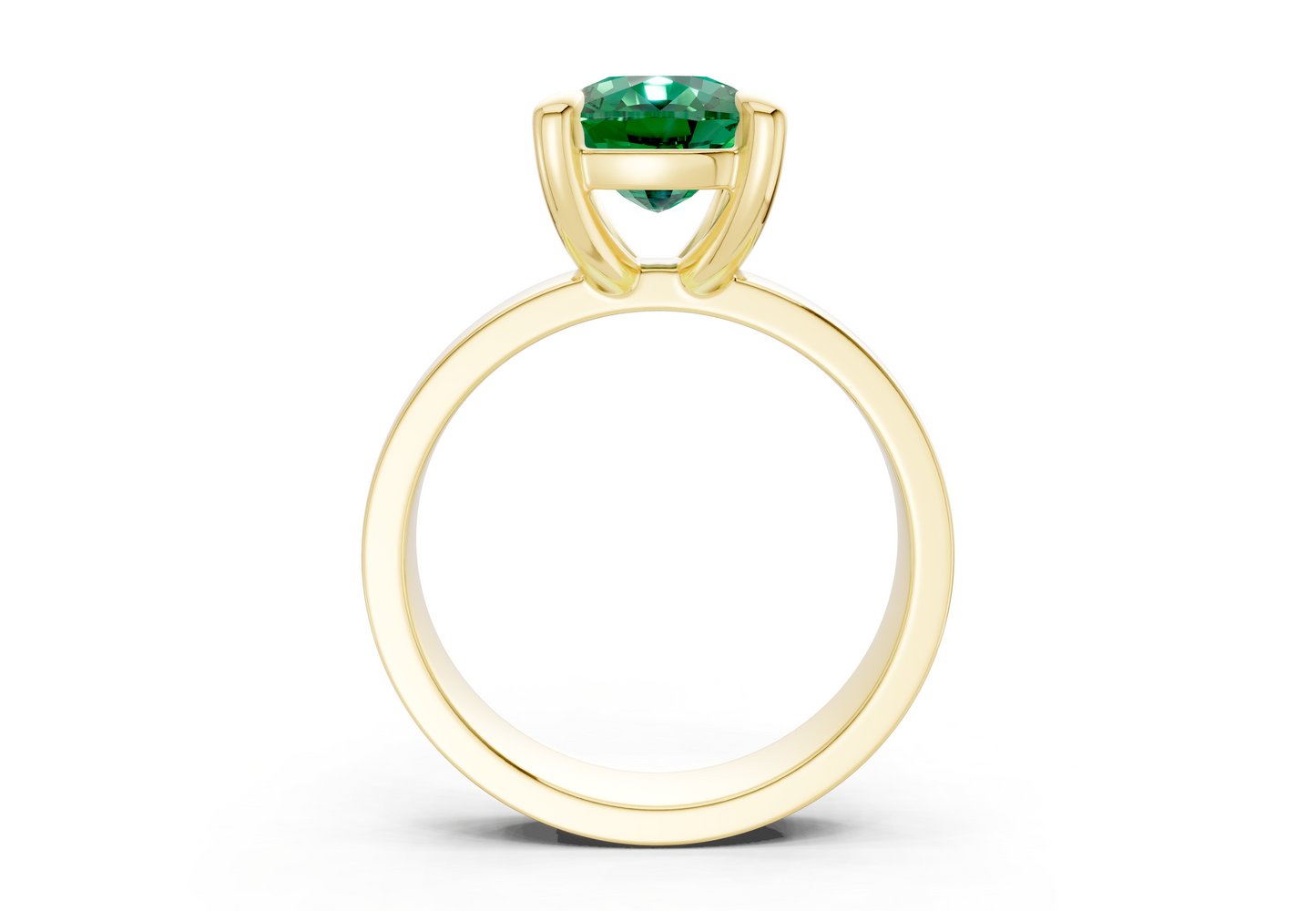 Cascade Emerald Gemstone Solitaire Elongated Cushion Cut 4mm Engagement Ring