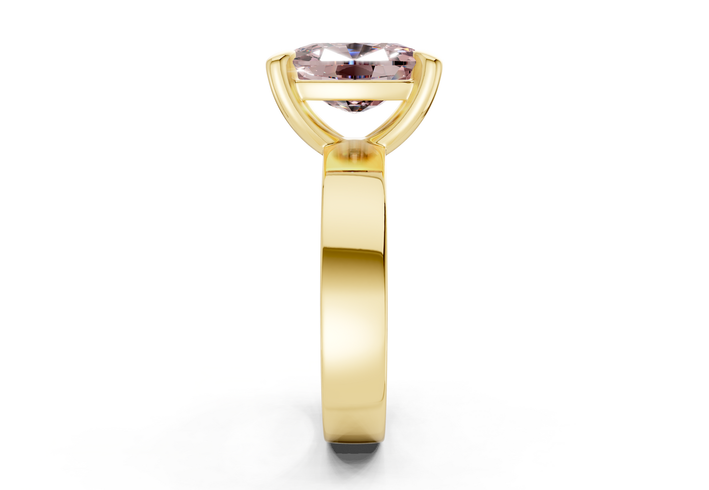 Cascade Pink Diamond Solitaire Elongated Cushion Cut 4mm Engagement Ring