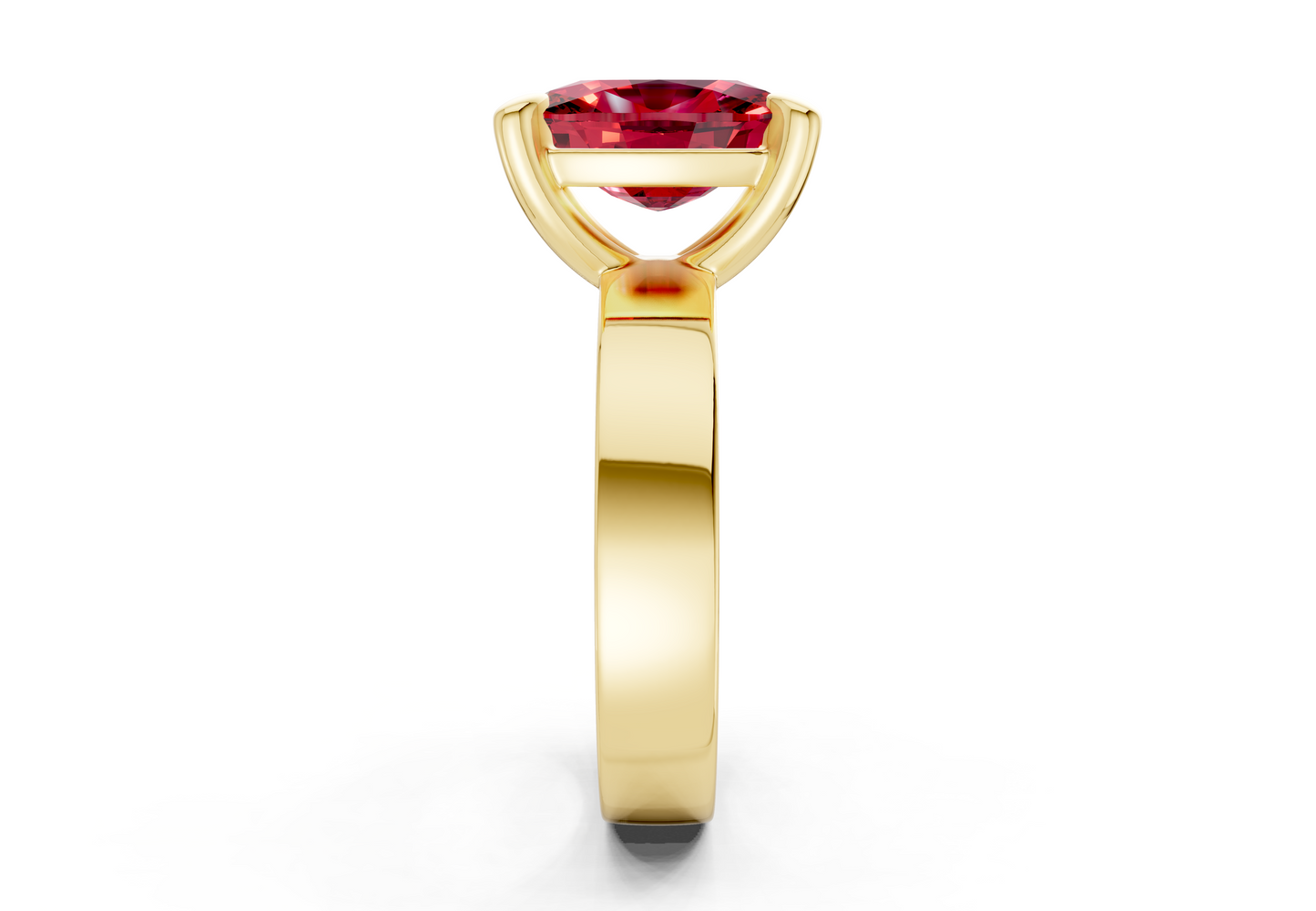 Cascade Ruby Gemstone Solitaire Elongated Cushion Cut 4mm Engagement Ring