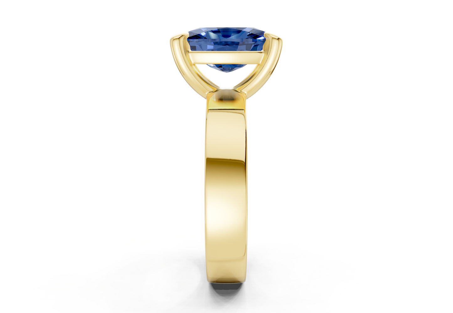 Cascade Sapphire Gemstone Solitaire Elongated Cushion Cut 4mm Engagement Ring