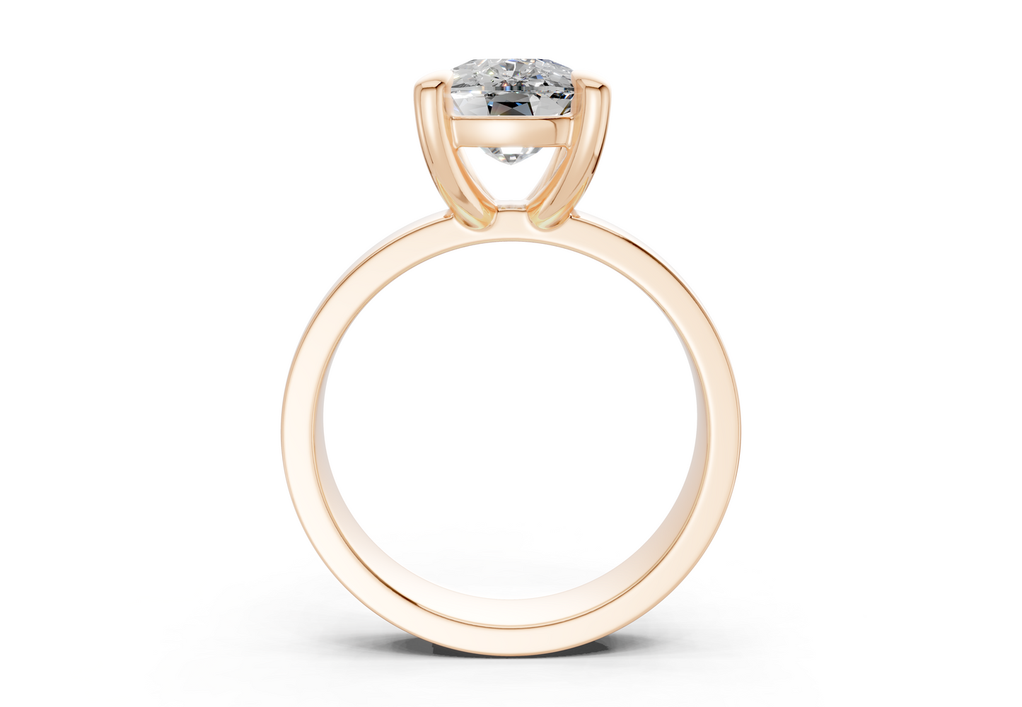 Cascade Diamond Solitaire Elongated Cushion Cut 4mm Engagement Ring