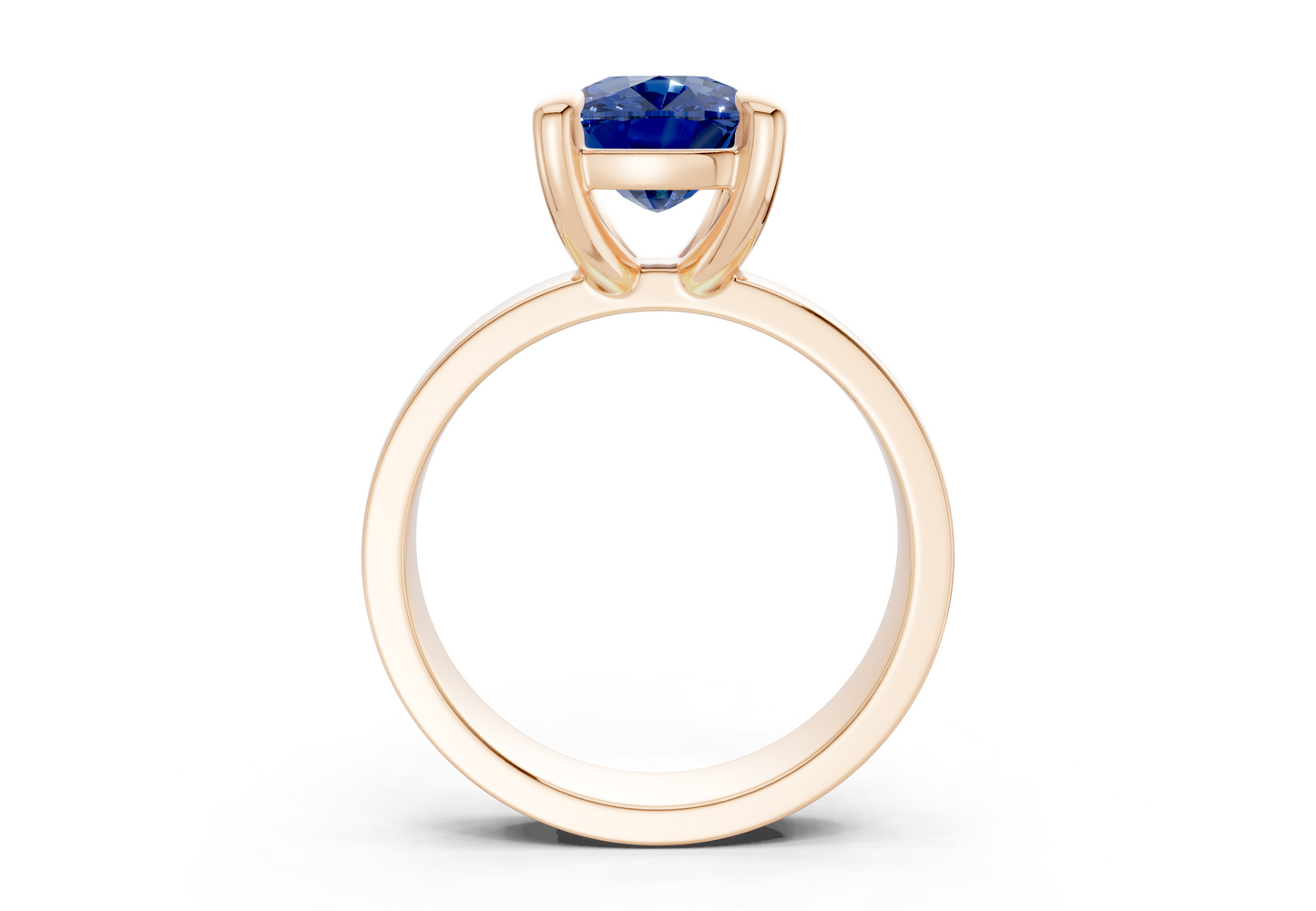 Cascade Sapphire Gemstone Solitaire Elongated Cushion Cut 4mm Engagement Ring