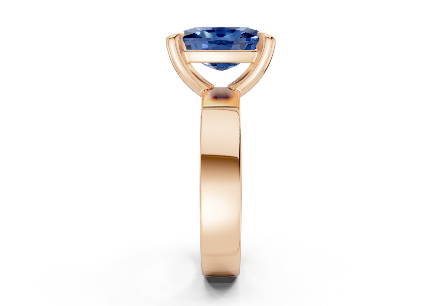 Cascade Sapphire Gemstone Solitaire Elongated Cushion Cut 4mm Engagement Ring