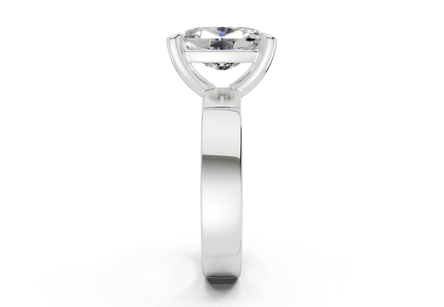 Cascade Diamond Solitaire Elongated Cushion Cut 4mm Engagement Ring