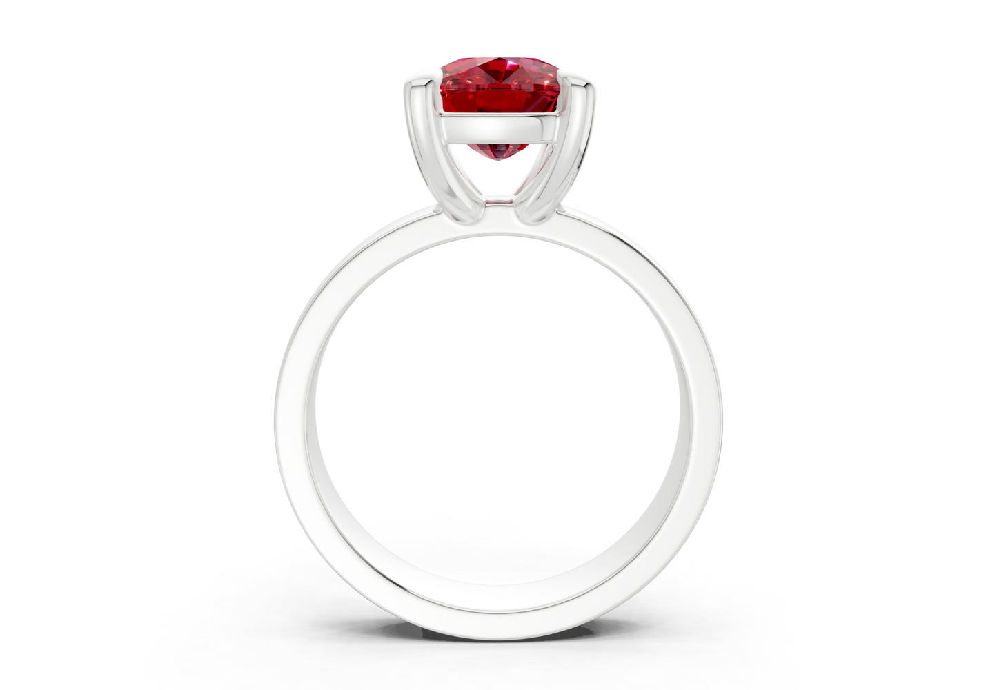 Cascade Ruby Gemstone Solitaire Elongated Cushion Cut 4mm Engagement Ring