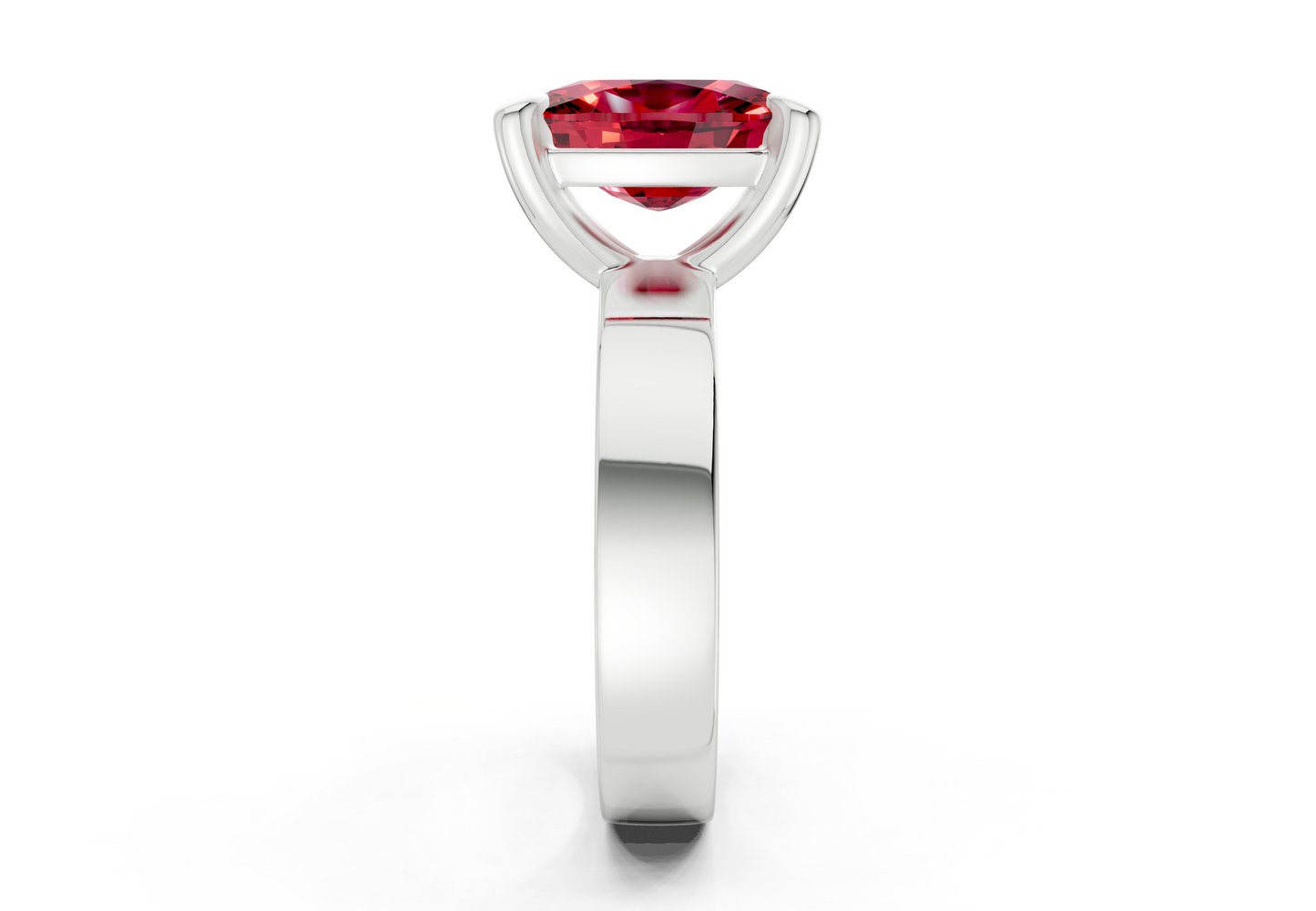Cascade Ruby Gemstone Solitaire Elongated Cushion Cut 4mm Engagement Ring