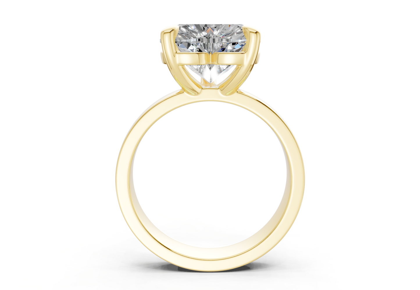 Cascade Diamond Solitaire Heart Cut 4mm Engagement Ring