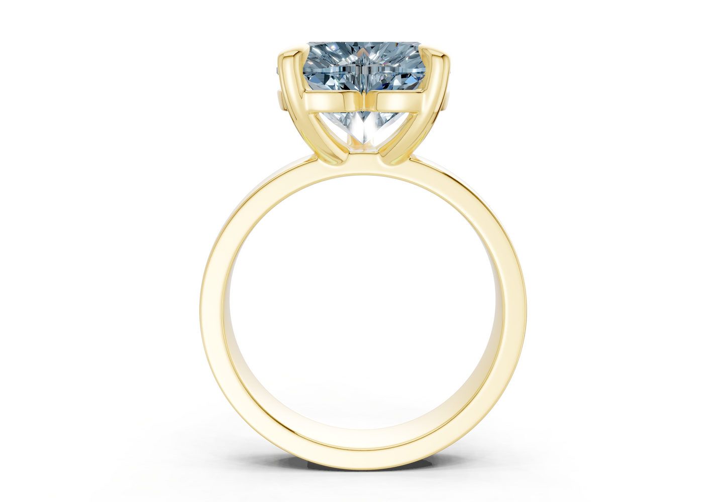 Cascade Blue Diamond Solitaire Heart Cut 4mm Engagement Ring