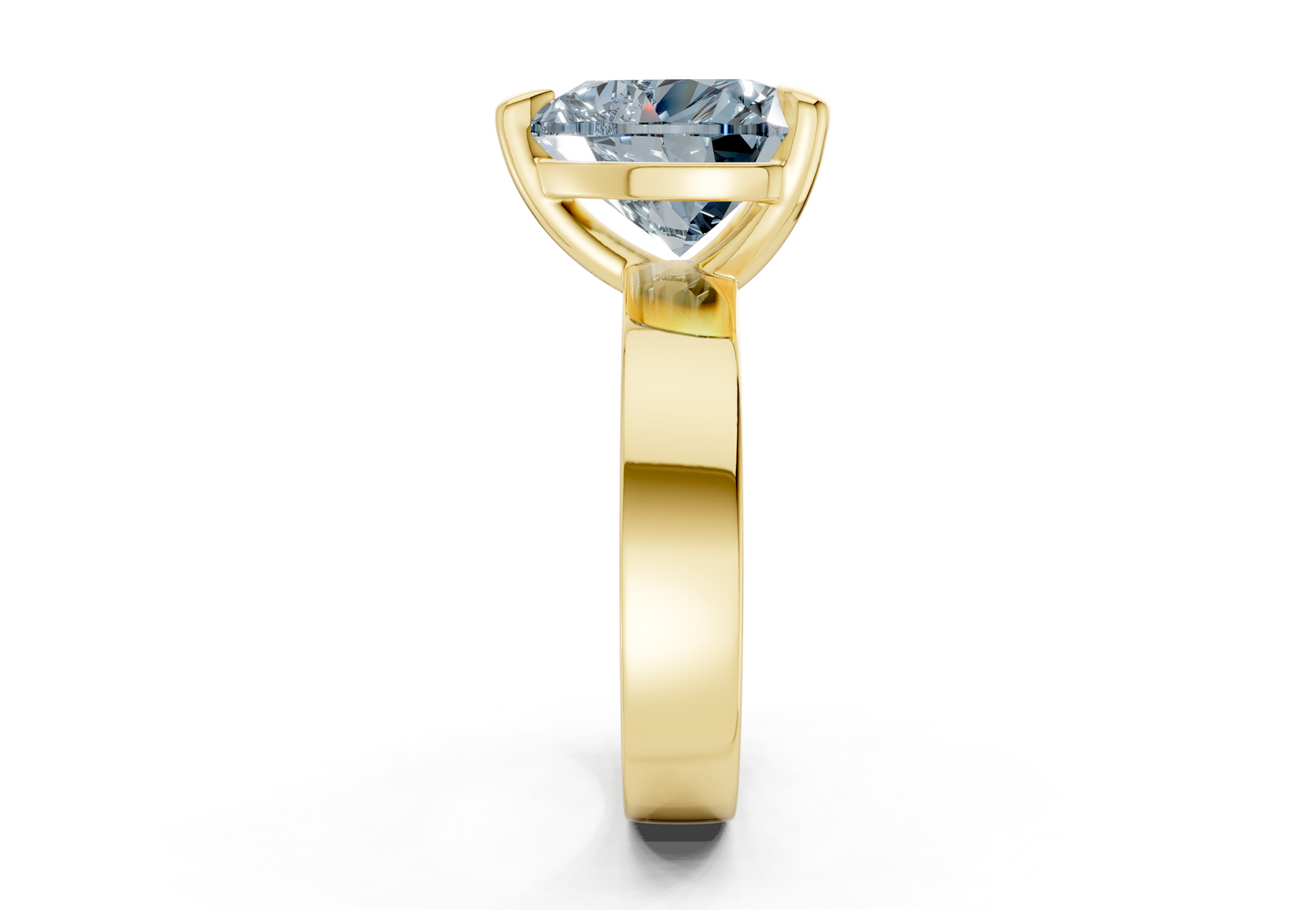Cascade Blue Diamond Solitaire Heart Cut 4mm Engagement Ring