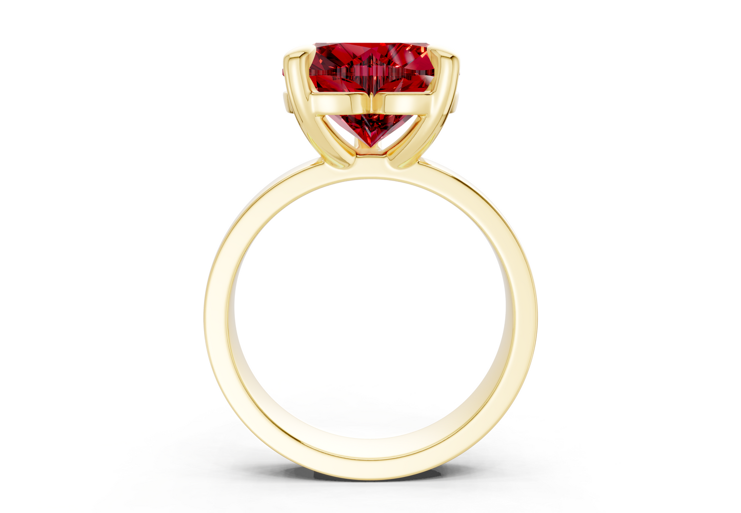 Cascade Ruby Gemstone Solitaire Heart Cut 4mm Engagement Ring