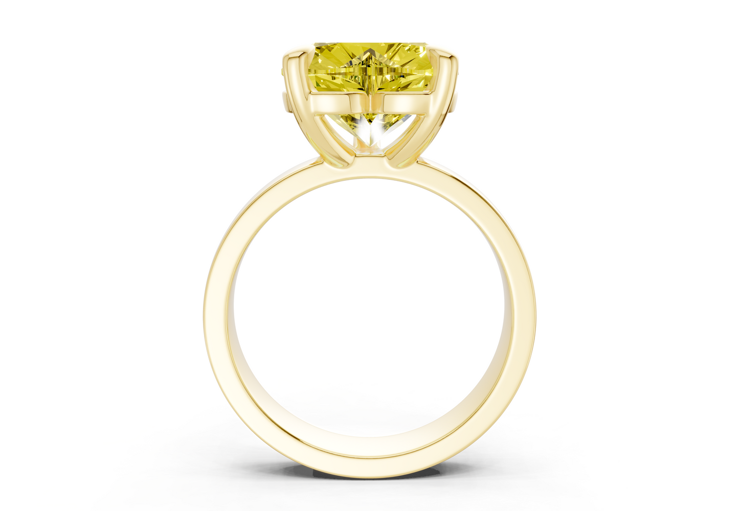 Cascade Yellow Diamond Solitaire Heart Cut 4mm Engagement Ring