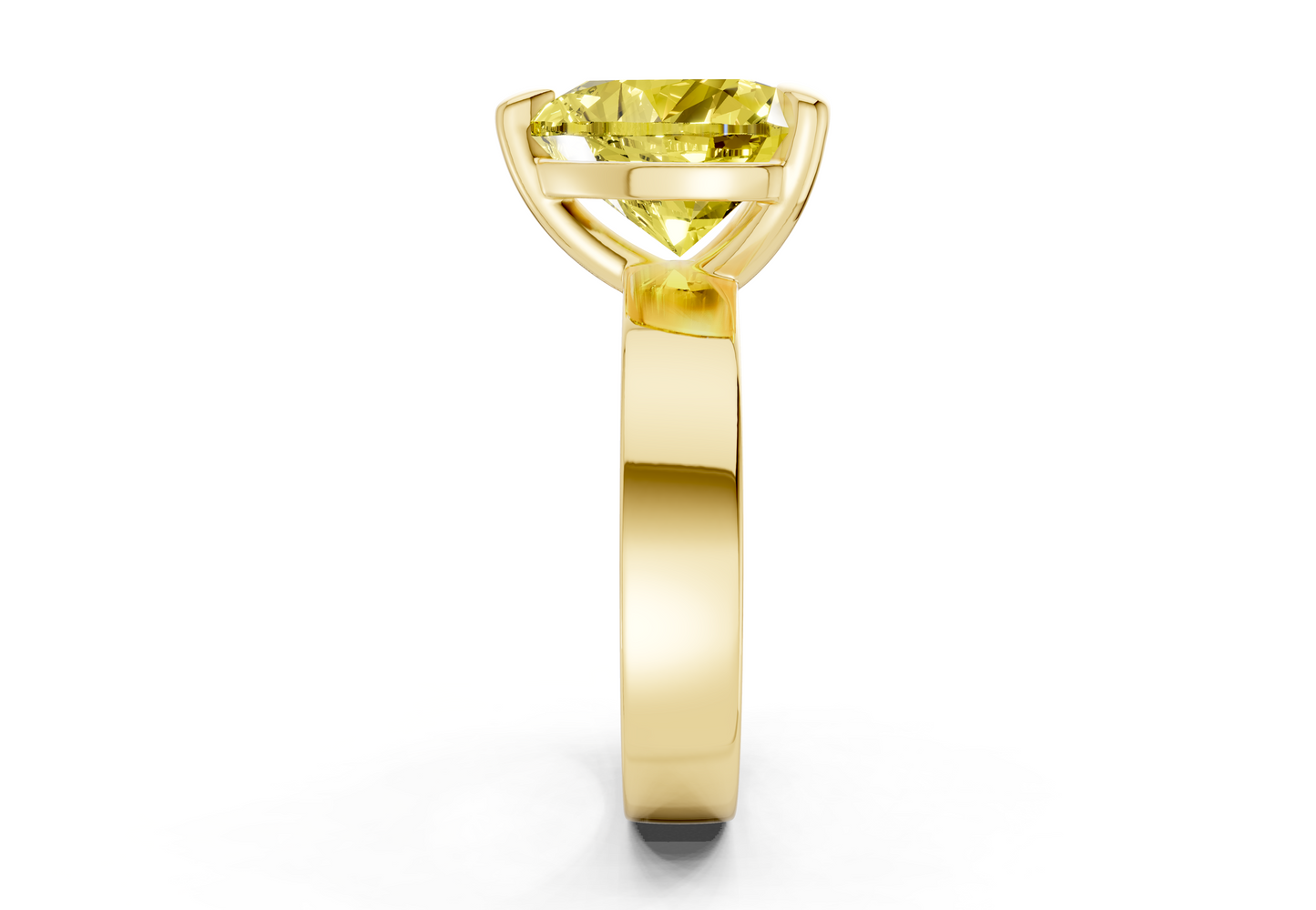 Cascade Yellow Diamond Solitaire Heart Cut 4mm Engagement Ring