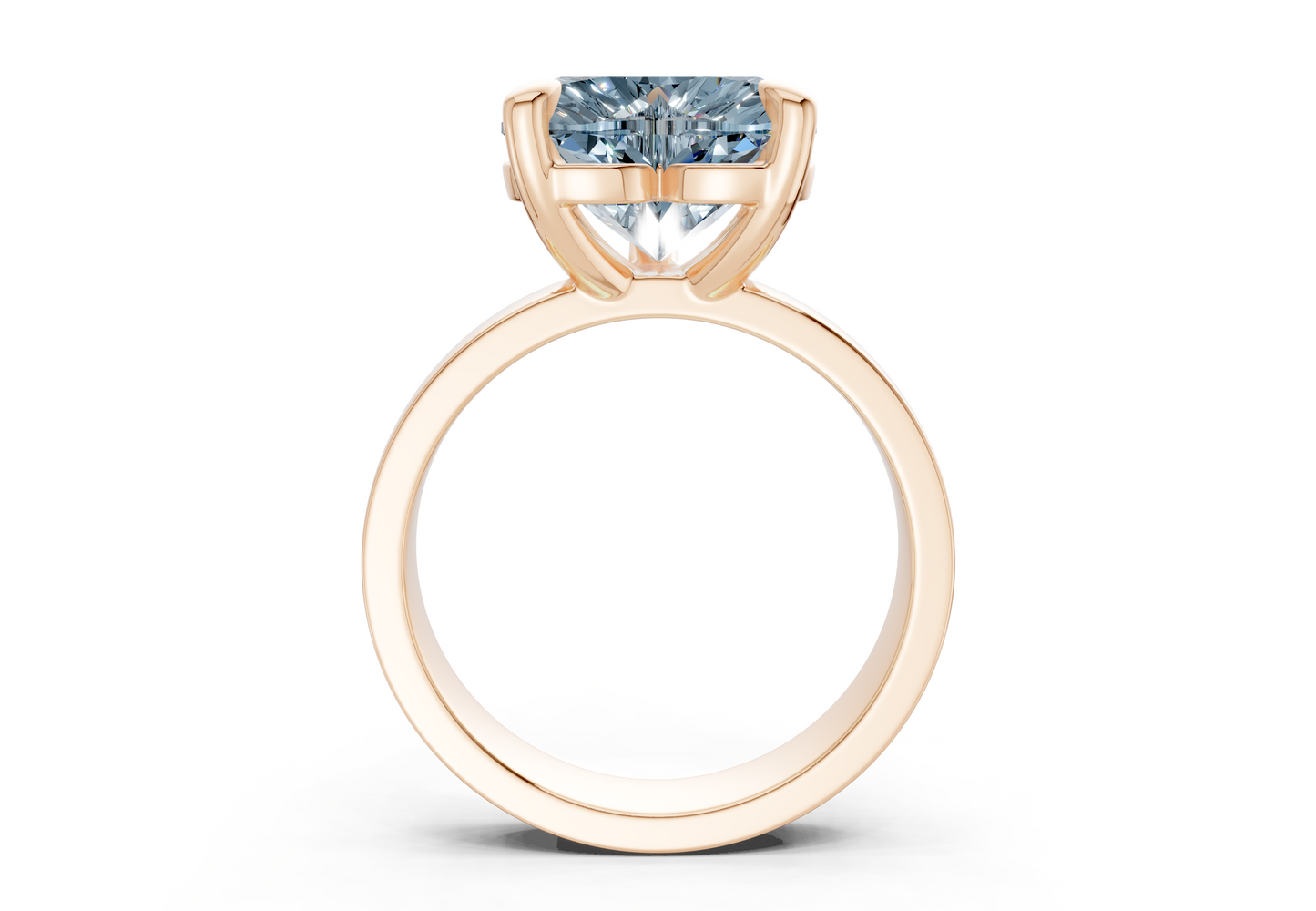 Cascade Blue Diamond Solitaire Heart Cut 4mm Engagement Ring