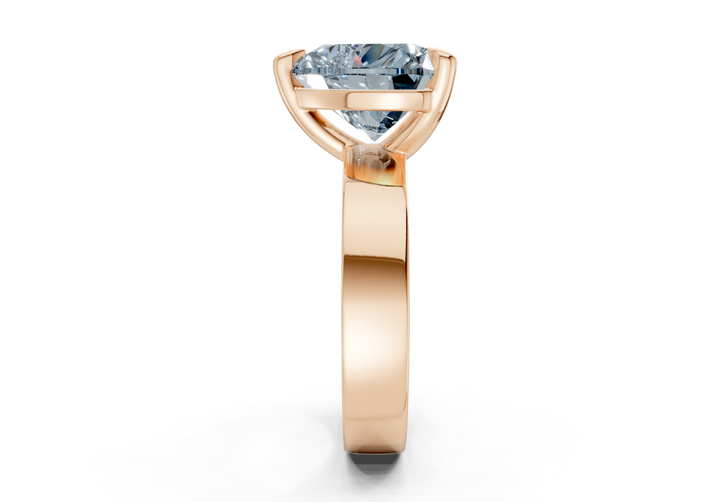Cascade Blue Diamond Solitaire Heart Cut 4mm Engagement Ring