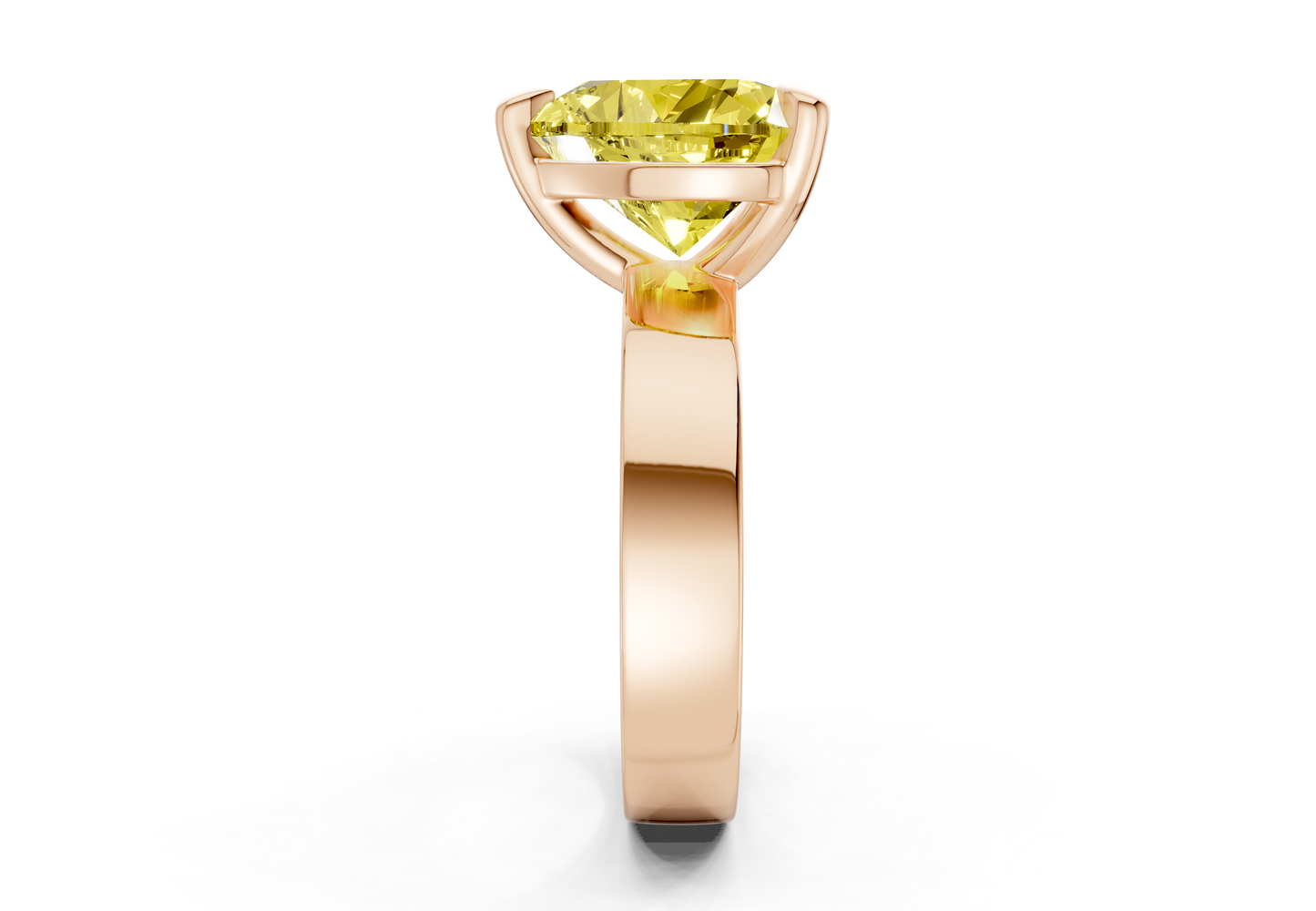 Cascade Yellow Diamond Solitaire Heart Cut 4mm Engagement Ring