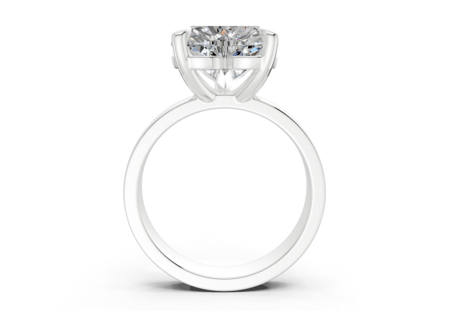 Cascade Diamond Solitaire Heart Cut 4mm Engagement Ring
