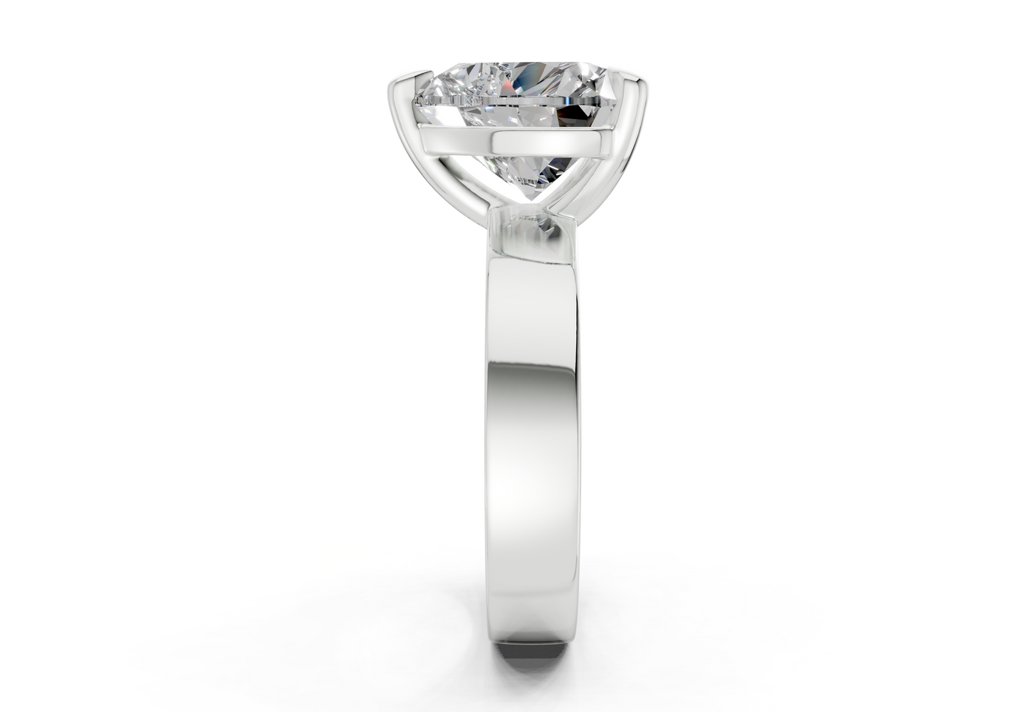 Cascade Diamond Solitaire Heart Cut 4mm Engagement Ring