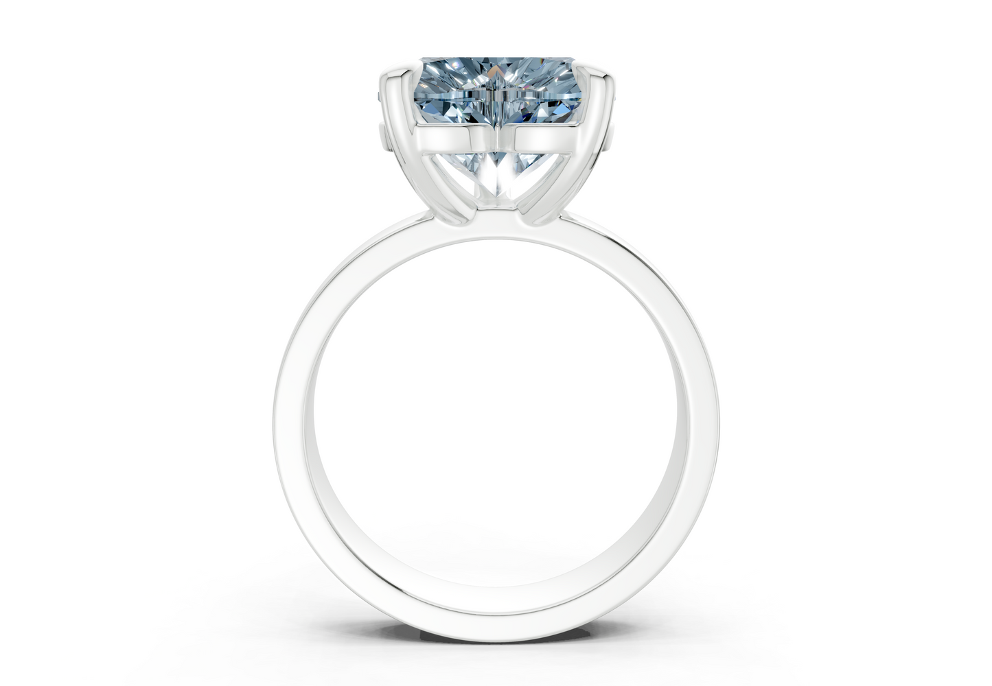 Cascade Blue Diamond Solitaire Heart Cut 4mm Engagement Ring