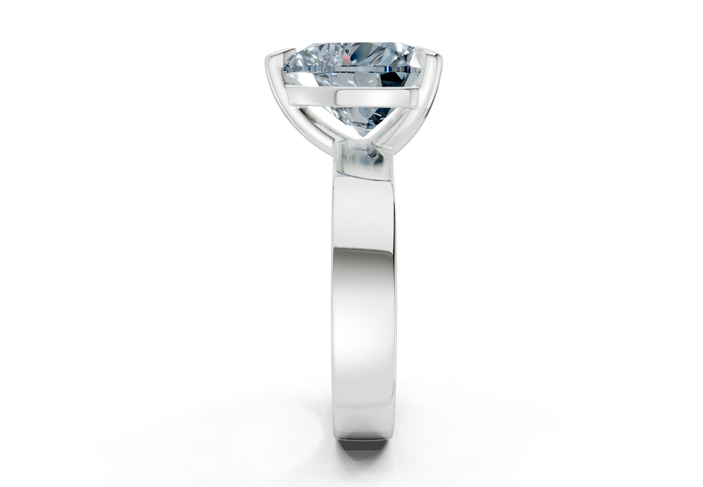 Cascade Blue Diamond Solitaire Heart Cut 4mm Engagement Ring