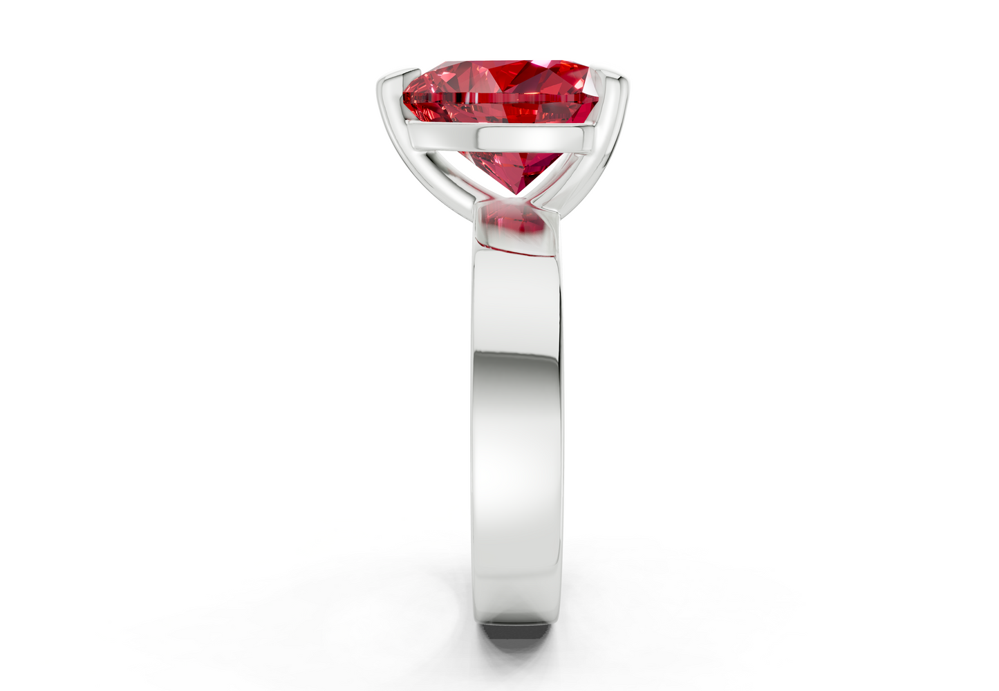 Cascade Ruby Gemstone Solitaire Heart Cut 4mm Engagement Ring