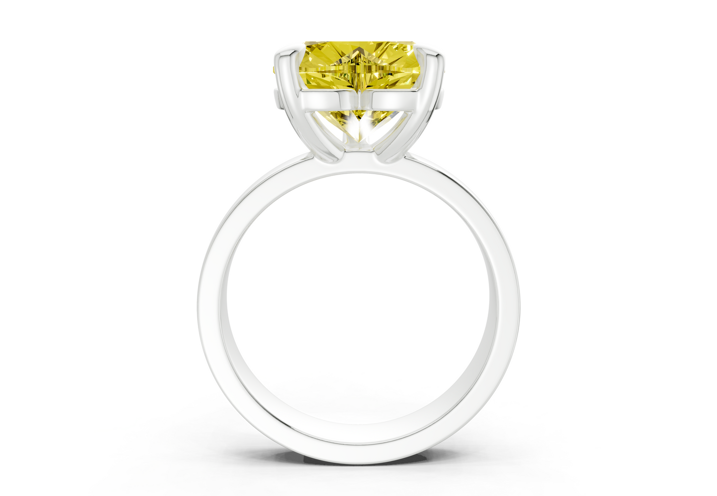 Cascade Yellow Diamond Solitaire Heart Cut 4mm Engagement Ring