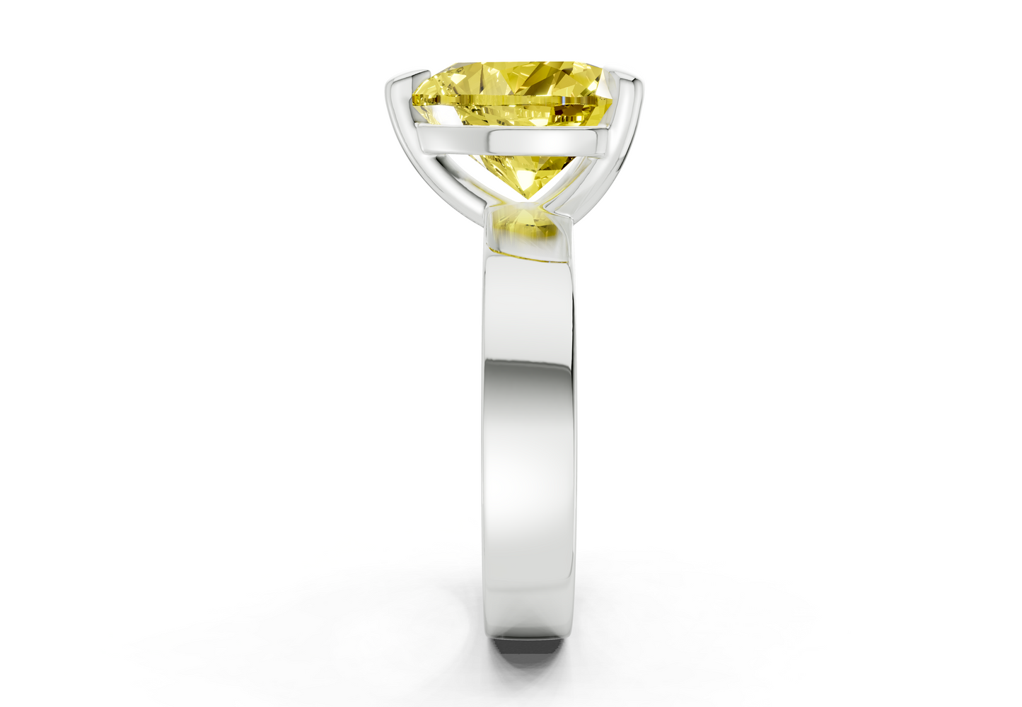 Cascade Yellow Diamond Solitaire Heart Cut 4mm Engagement Ring