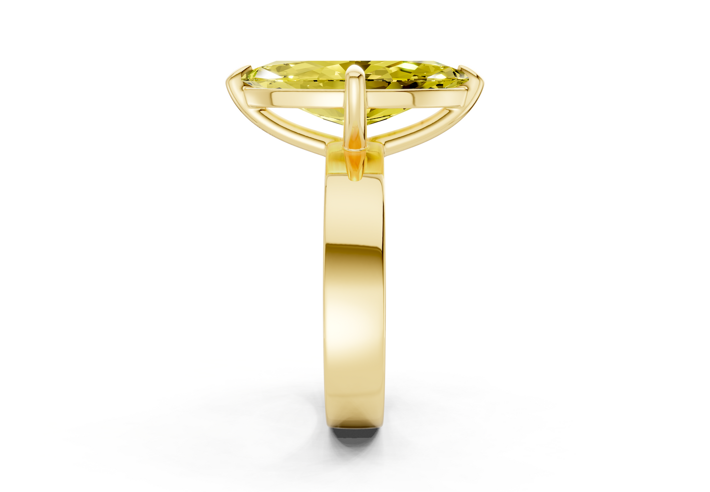 Cascade Yellow Diamond Solitaire Marquise Cut 4mm Engagement Ring
