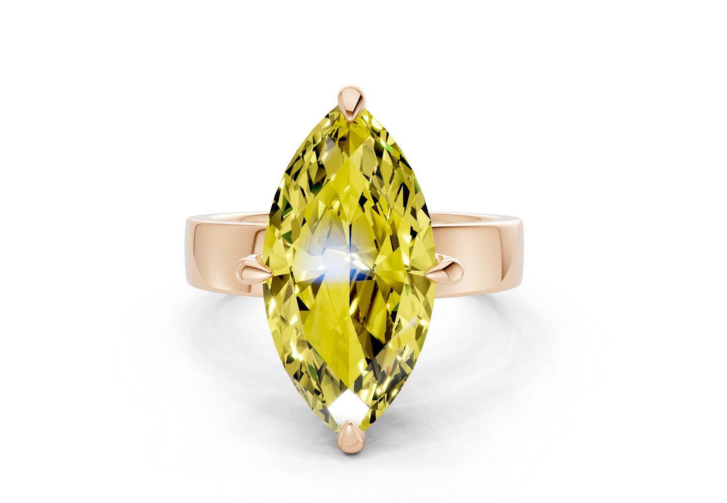 Cascade Yellow Diamond Solitaire Marquise Cut 4mm Engagement Ring