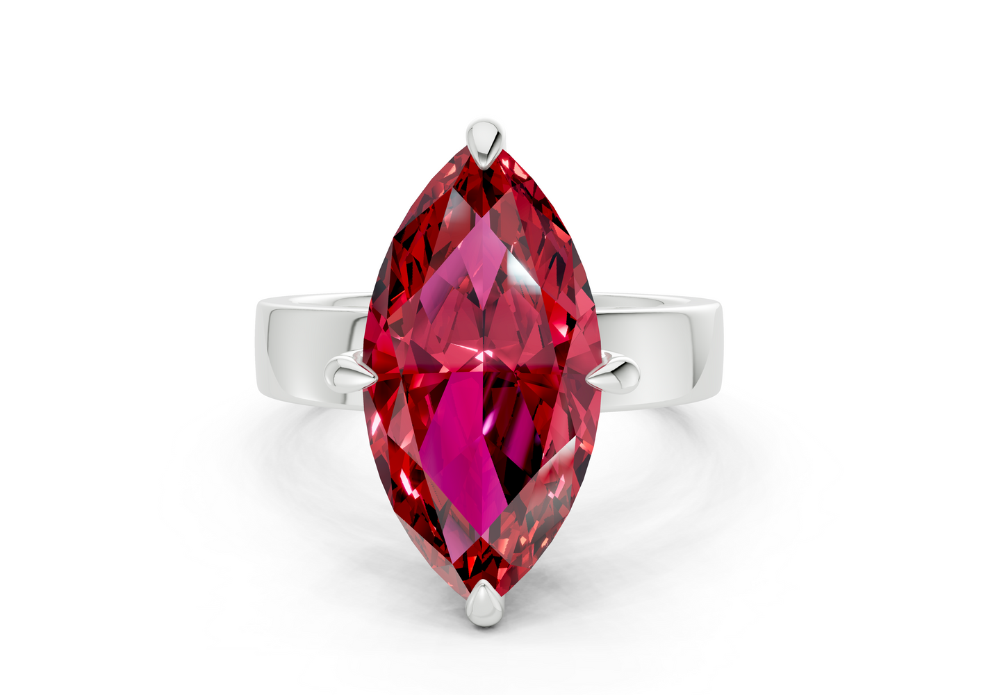 Cascade Ruby Gemstone Solitaire Marquise Cut 4mm Engagement Ring