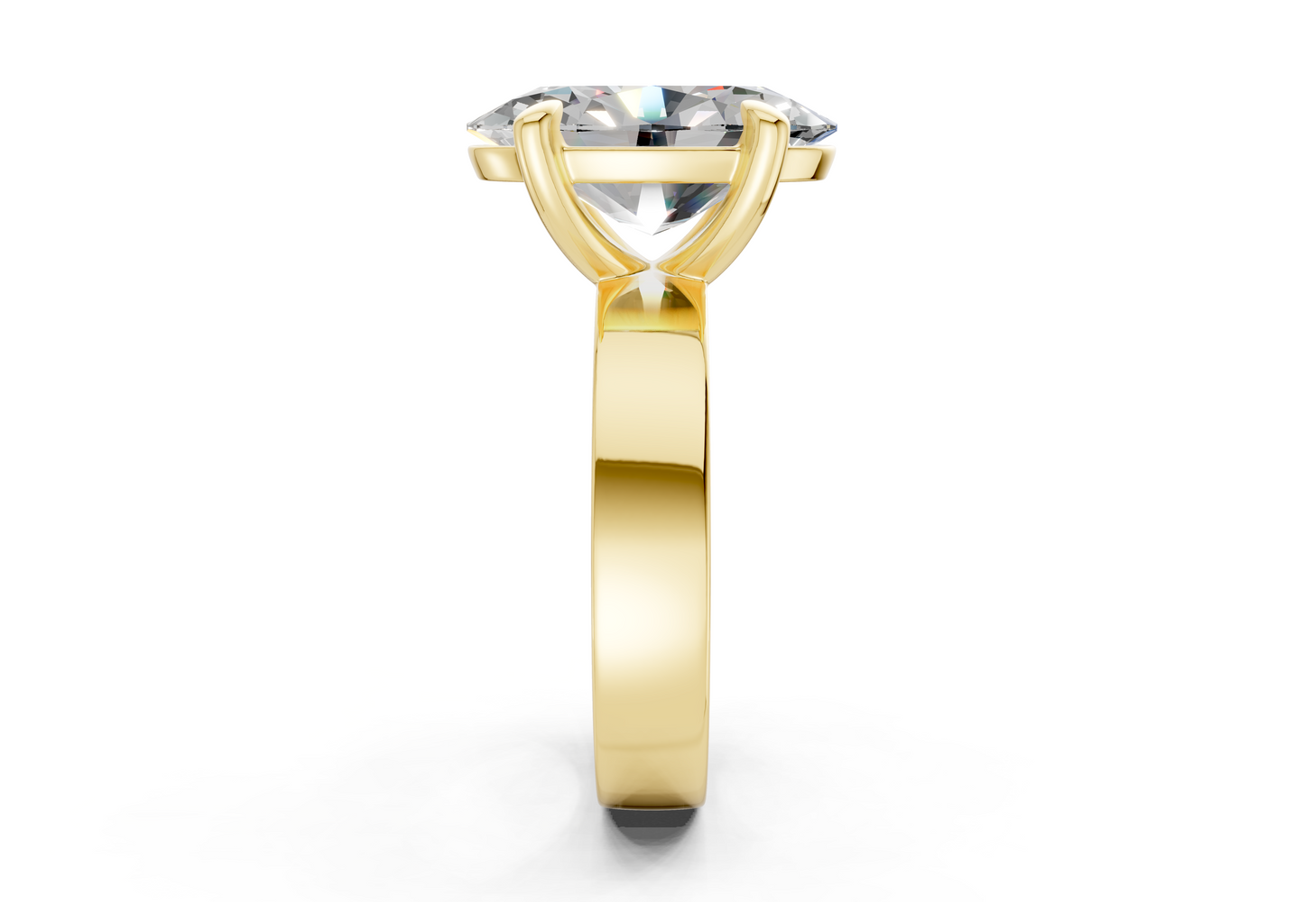 Cascade Diamond Solitaire Oval Cut 4mm Engagement Ring