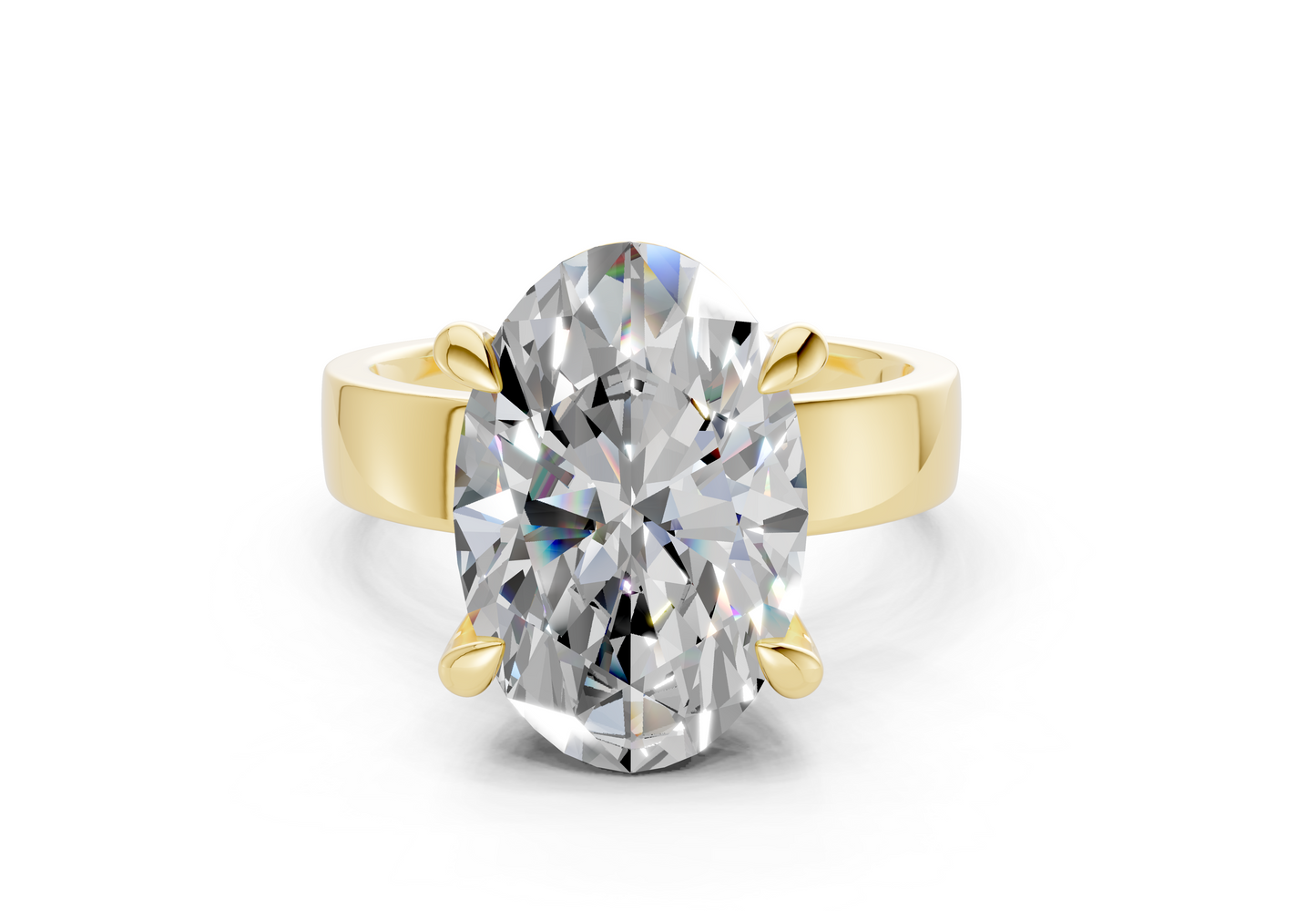 Cascade Diamond Solitaire Oval Cut 4mm Engagement Ring