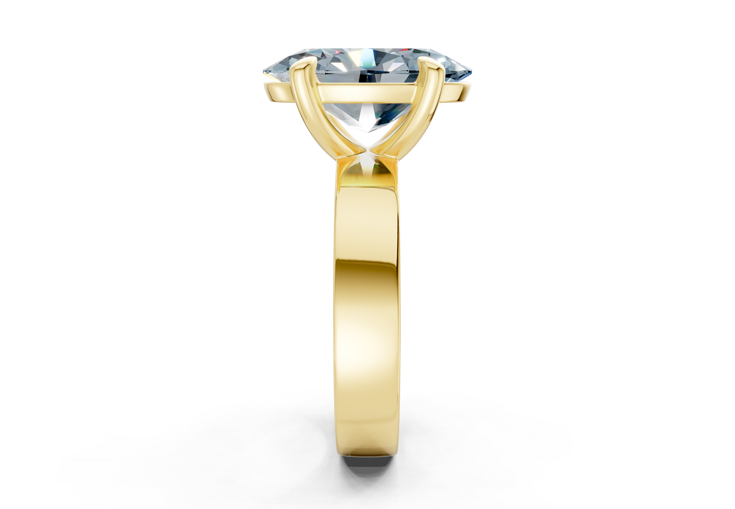 Cascade Blue Diamond Solitaire Oval Cut 4mm Engagement Ring