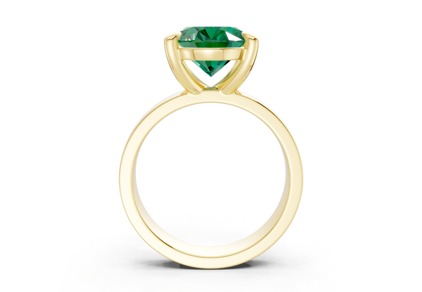 Cascade Emerald Gemstone Solitaire Oval Cut 4mm Engagement Ring