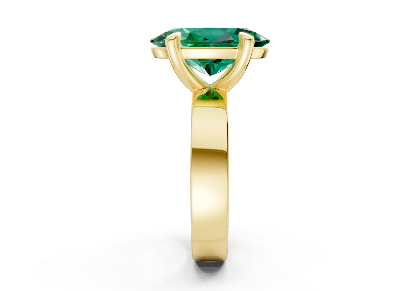 Cascade Emerald Gemstone Solitaire Oval Cut 4mm Engagement Ring