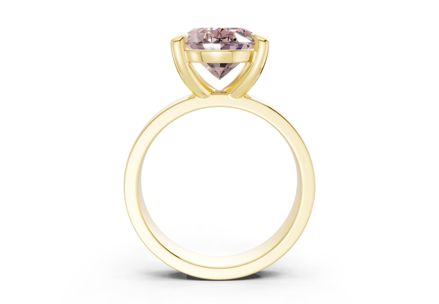 Cascade Pink Diamond Solitaire Oval Cut 4mm Engagement Ring