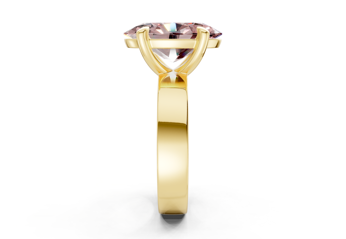 Cascade Pink Diamond Solitaire Oval Cut 4mm Engagement Ring