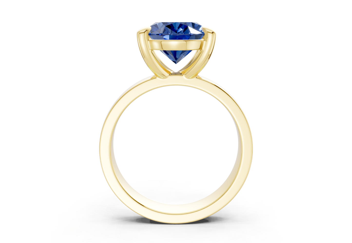 Cascade Sapphire Gemstone Solitaire Oval Cut 4mm Engagement Ring