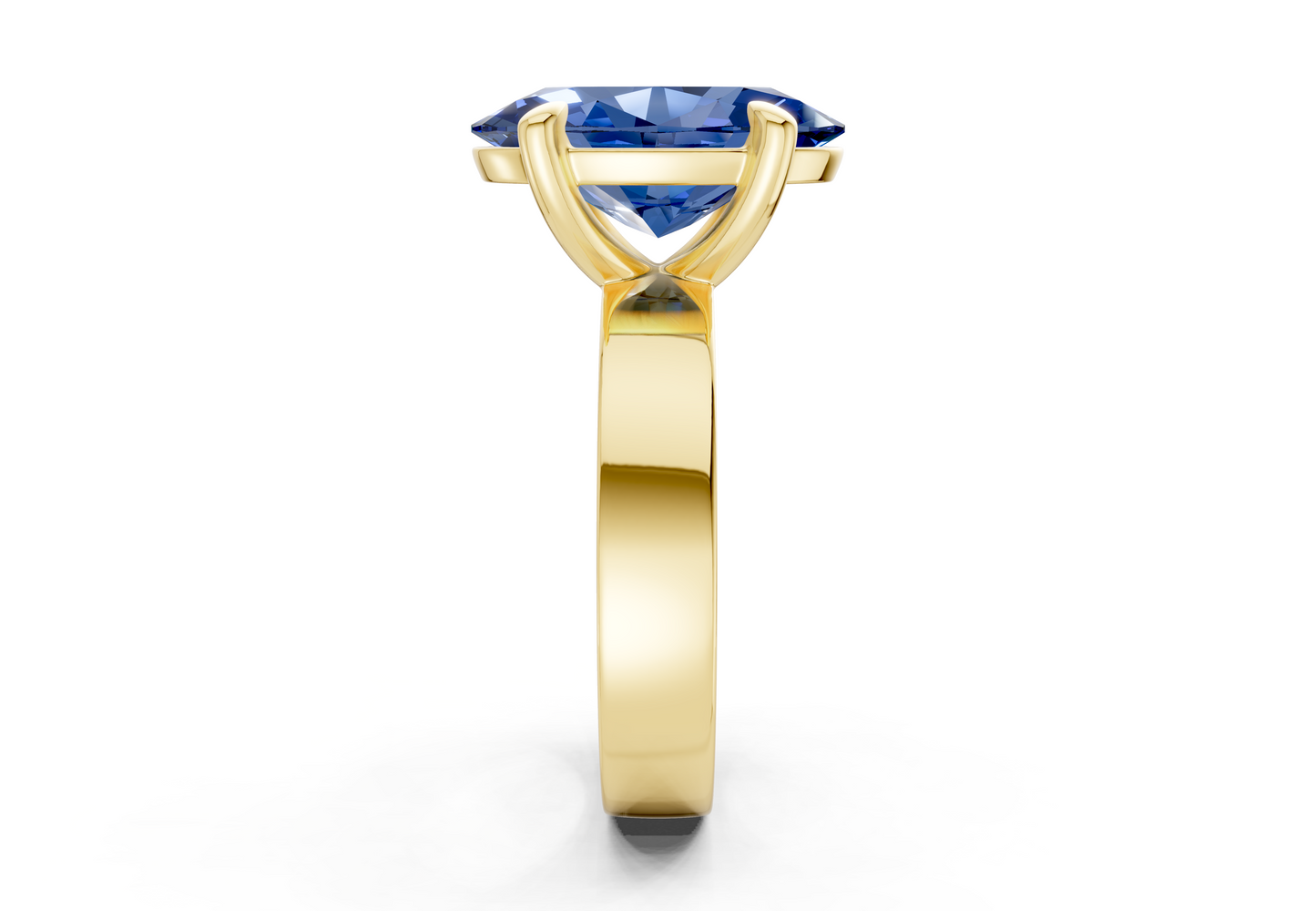 Cascade Sapphire Gemstone Solitaire Oval Cut 4mm Engagement Ring